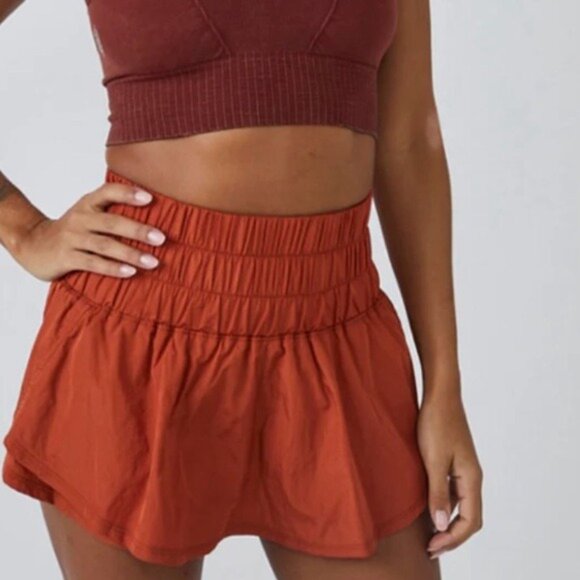 Free People FP Movement Shorts Womens Way Home Red Earth Size Small NWT Liner - Picture 3 of 11